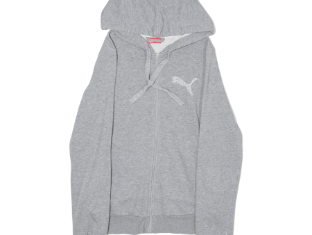 PUMA Womens Grey Hoodie Full Zip UK 10 For Sale