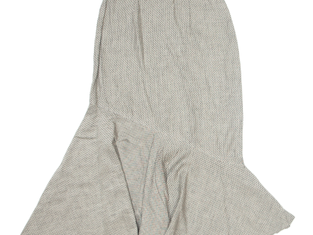 BIERMANN Asymmetrical Womens A-Line Skirt Grey Long Linen Spotted S Discount