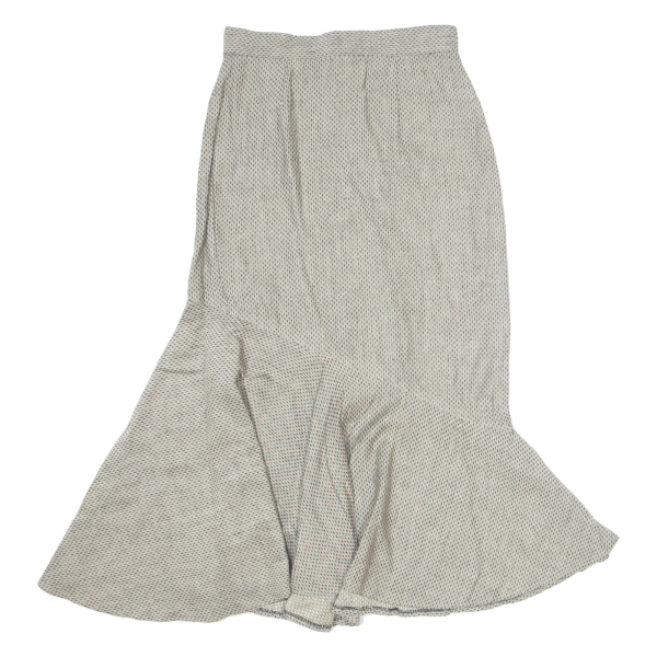 BIERMANN Asymmetrical Womens A-Line Skirt Grey Long Linen Spotted S Discount