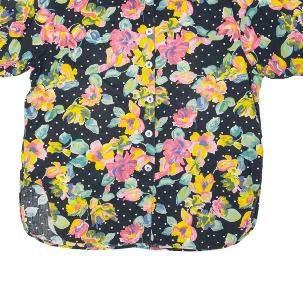 3K Side Vents Floral Womens Shirt Black 90s Spotted L Supply