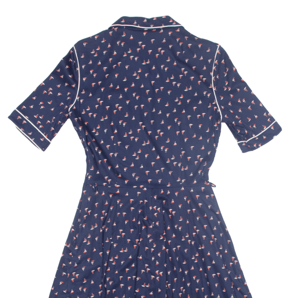 Boat Design Womens A-Line Dress Blue Short Sleeve Midi S Online Sale