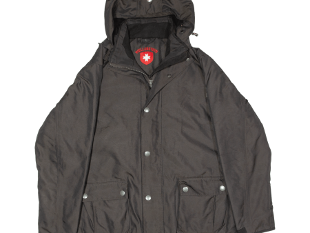 WELLENSTEYN Insulated Heavyweight Mens Coat Black Hooded L on Sale