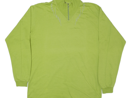 BENGER Womens T-Shirt Green Long Sleeve 1 4 Zip L Online now