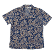 ANNA Womens Hawaiian Shirt Blue Floral L on Sale