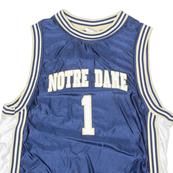 ADIDAS Notre Dame Basketball #1 Mens Jersey Blue Sleeveless USA S Online Hot Sale