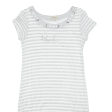 BURBERRY Girls T-Shirt Dress Grey Striped Short Sleeve Knee Length 12Y on Sale