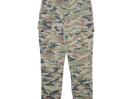 DENIM COLLECTION Camo Cargo Womens Trousers Green Relaxed Tapered W30 L27 Online Hot Sale