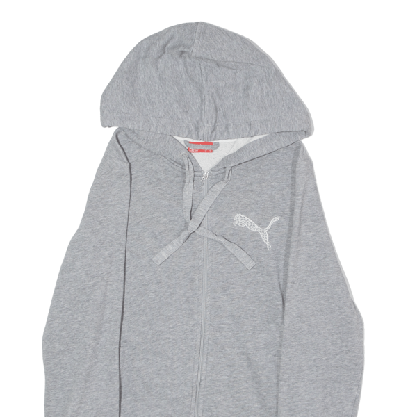 PUMA Womens Grey Hoodie Full Zip UK 10 For Sale