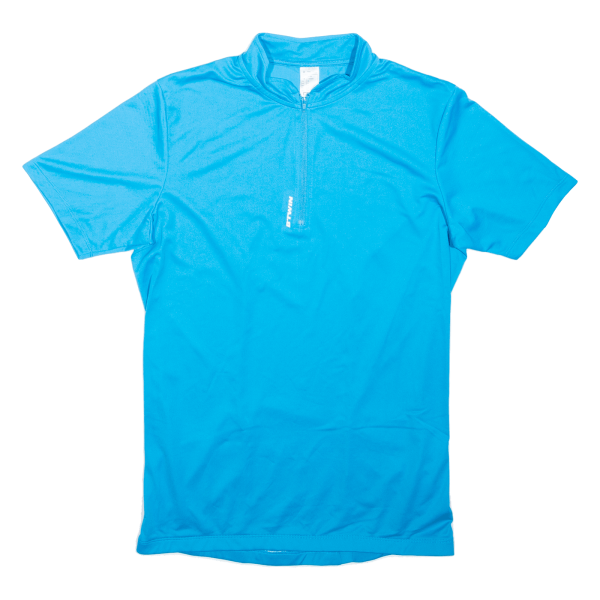 BTWIN Cycling Shirt Mens Jersey Blue 1 4 Zip M Online now