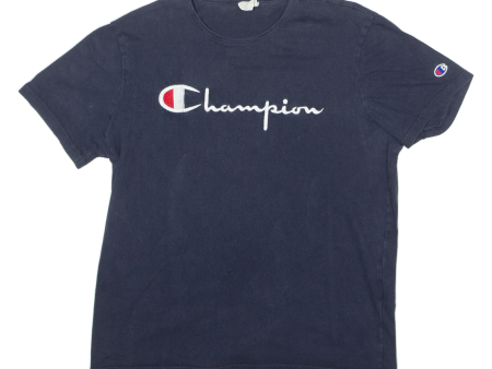 CHAMPION Mens T-Shirt Blue Crew Neck S For Cheap