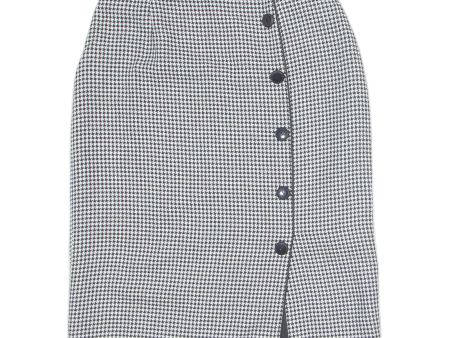 BIAGGINI Womens Pencil Skirt Black Knee Length Houndstooth M Discount