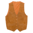 Womens Blazer Waistcoat Brown Leather S on Sale