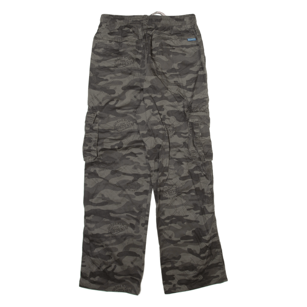 Camo Cargo Mens Trousers Grey Regular Straight W26 L27 Cheap