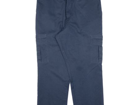 DICKIES Cargo Workwear Mens Trousers Blue Relaxed Straight W40 L27 Online now