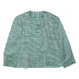 Blazer Style Womens Blouse Green Long Sleeve Check M Fashion