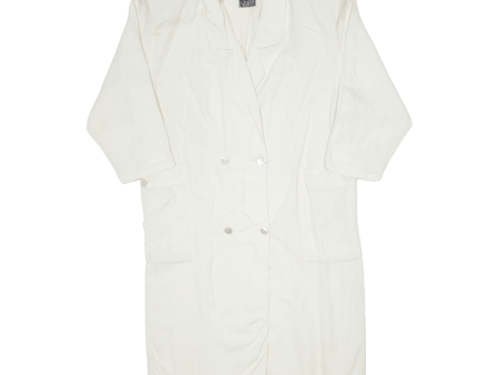 CR-4709 Womens Trench Coat Cream Linen 90s M For Cheap