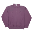 CATAMARAN Mens Sweatshirt Purple Button Neck 90s L Sale