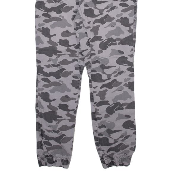 Camo Jogger Style Mens Trousers Grey Relaxed Tapered W30 L28 Fashion