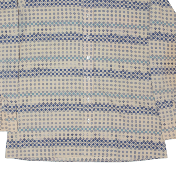 ACKERMAN Mens Shirt Beige Spotted Long Sleeve M Online Sale