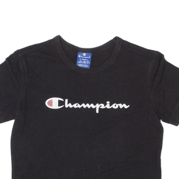 CHAMPION Crop Womens T-Shirt Black XS Sale