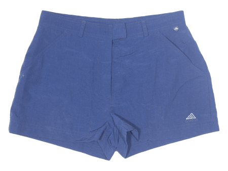 ADIDAS Womens Casual Shorts Blue UK 12 W30 on Sale