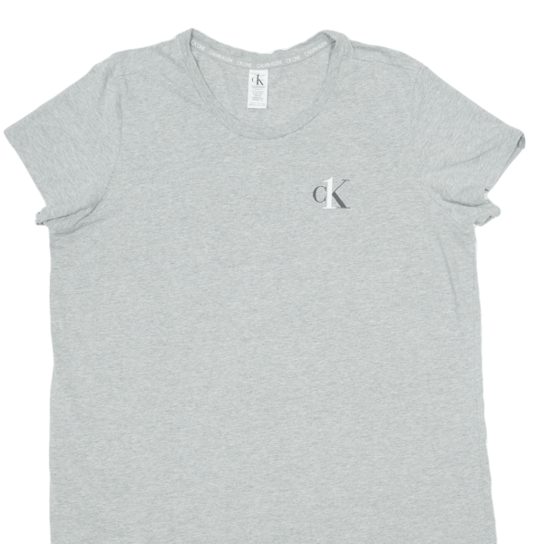 CALVIN KLEIN Sleepwear Womens T-Shirt Dress Grey Short Sleeve Knee Length XL Supply