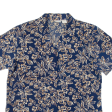 ANNA Womens Hawaiian Shirt Blue Floral L on Sale