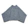 Cropped Poncho Womens Jacket Blue Knit M Online Sale