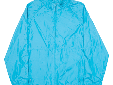 WOOLRICH Womens Windbreaker Jacket Blue Hooded M For Sale