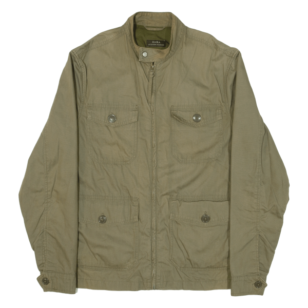 ZARA Military Style Mens Jacket Green S For Sale