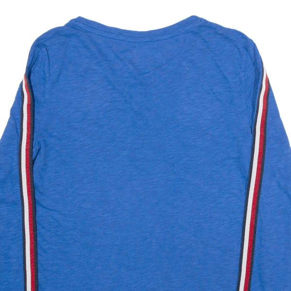 TOMMY HILFIGER Relaxed Fit Mens T-Shirt Blue Long Sleeve S Supply