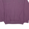 CATAMARAN Mens Sweatshirt Purple Button Neck 90s L Sale