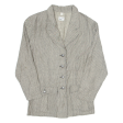 VIRMAN Womens Blazer Jacket Grey Linen 90s Spotted S Online