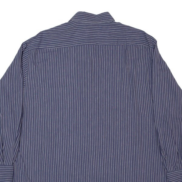 BOSS Mens Shirt Blue Striped Long Sleeve L Hot on Sale