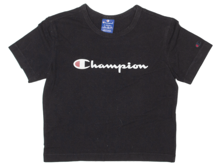 CHAMPION Crop Womens T-Shirt Black XS Sale