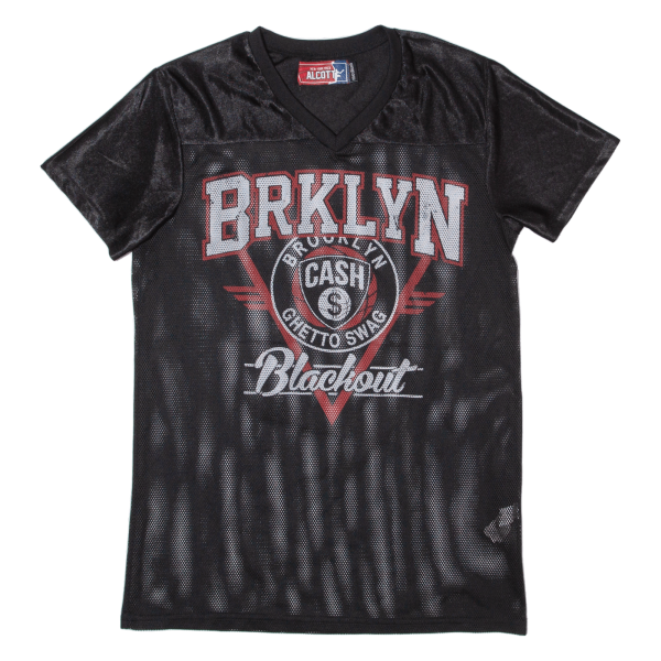 ALCOTT Brklyn Blackout Mens Jersey Black USA V-Neck M For Cheap