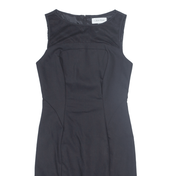 CALVIN KLEIN Womens Pencil Dress Black Sleeveless Knee Length XS Fashion