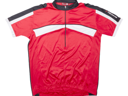 TEC BIKE Cycling Shirt Mens Jersey Red 1 2 Zip L Sale