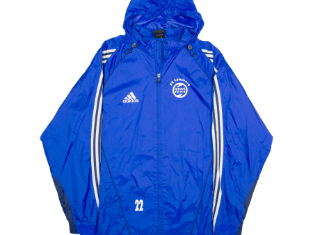 ADIDAS FC Lenzburg Mens Rain Jacket Blue Hooded XL on Sale