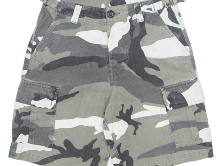 Boys Cargo Shorts Grey Camouflage M W24 Sale