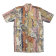 BREMO TEXTIL Mens Shirt Brown Crazy Pattern XL For Sale