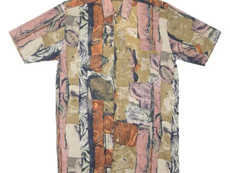 BREMO TEXTIL Mens Shirt Brown Crazy Pattern XL For Sale