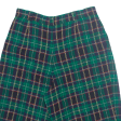 BASLER Womens Chino Shorts Green 90s Plaid M W32 Fashion