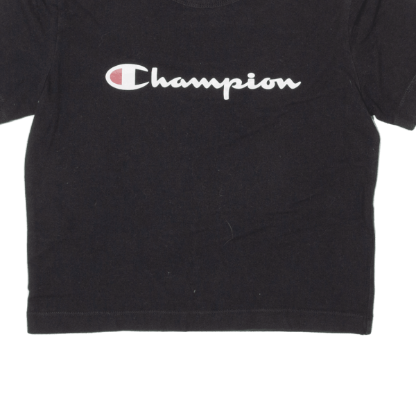 CHAMPION Crop Womens T-Shirt Black XS Sale