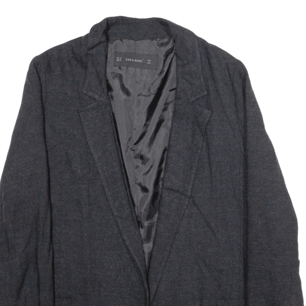 ZARA BASIC Womens Blazer Jacket Grey Viscose XS For Sale