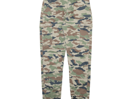 TALLY WEIJL Cargo Camo Mens Trousers Green Regular Tapered W24 L28 on Sale