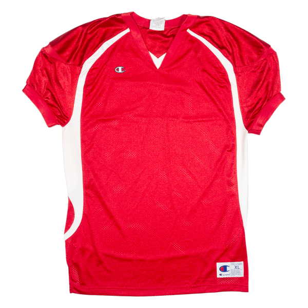 CHAMPION Mens Jersey Red V-Neck XL Supply