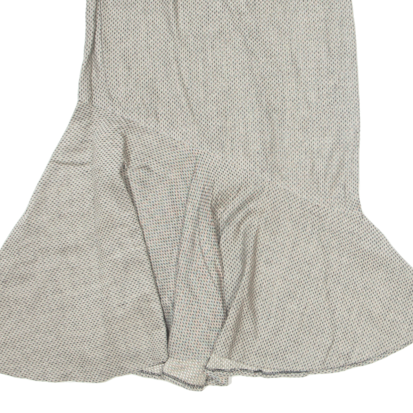 BIERMANN Asymmetrical Womens A-Line Skirt Grey Long Linen Spotted S Discount