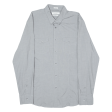 CALVIN KLEIN Slim Fit Mens Plain Shirt Grey Long Sleeve L Hot on Sale