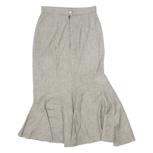 BIERMANN Asymmetrical Womens A-Line Skirt Grey Long Linen Spotted S Discount